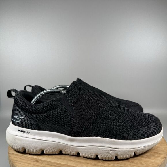 S Skechers Go Walk Evolution Slip On Walking Shoes l Black Sneaker Mens 11.5 - Picture 1 of 8